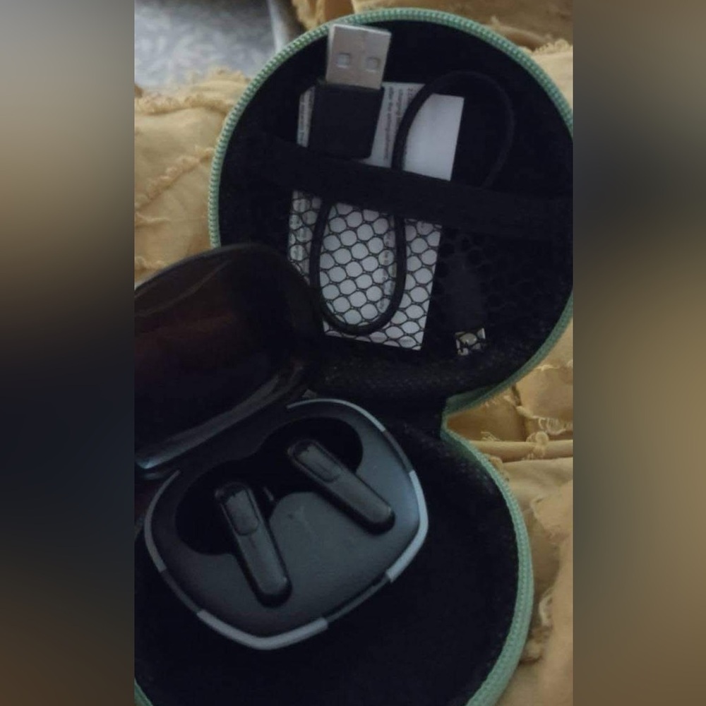 Black Wireless Earbuds with Charging Case